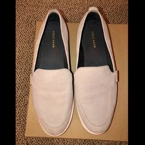 Cole haan beige slip on loafers